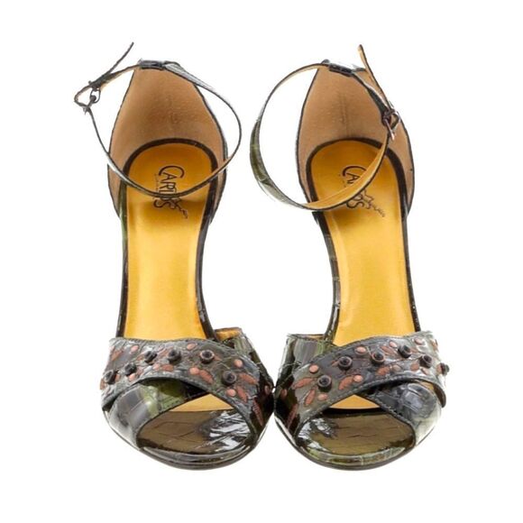 Carlos by Carlos Santana Size 8M, D'Orsay, Slip-On Green heeled sandals - Picture 2 of 2